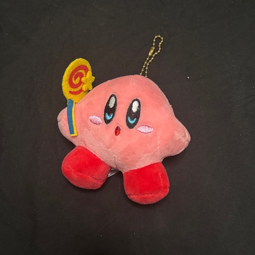 Kirby Pink Plush Keychain